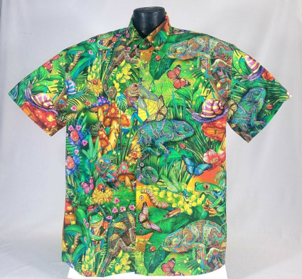 Rainforest Hawaiian Shirt- Made in USA- 100% Cotton